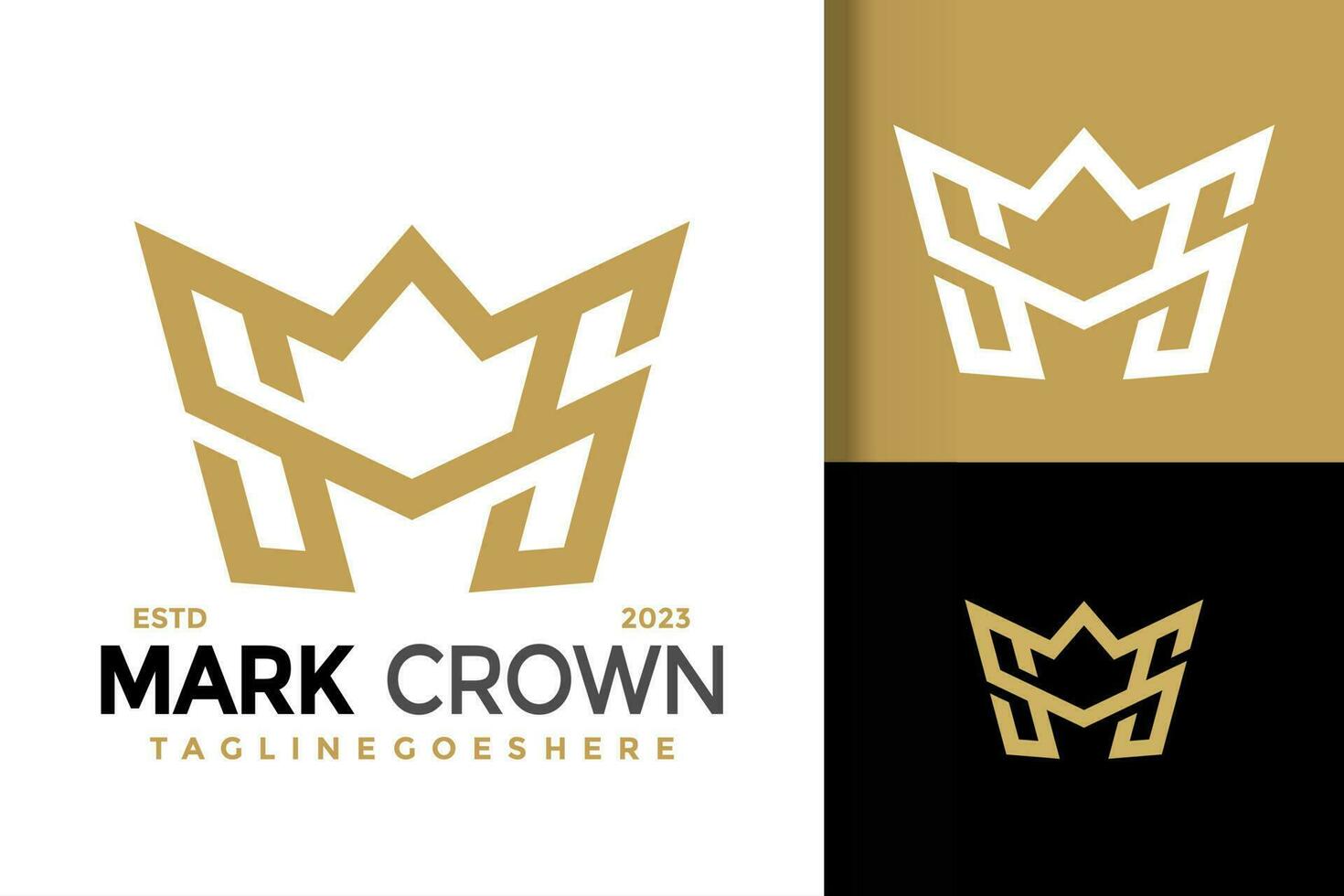 Simple modern crown initial letter sm ms logo vector icon illustration