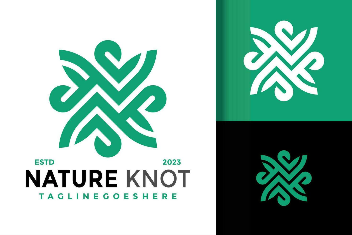 Simple modern nature knot initial letter n clover leaf logo vector icon illustration