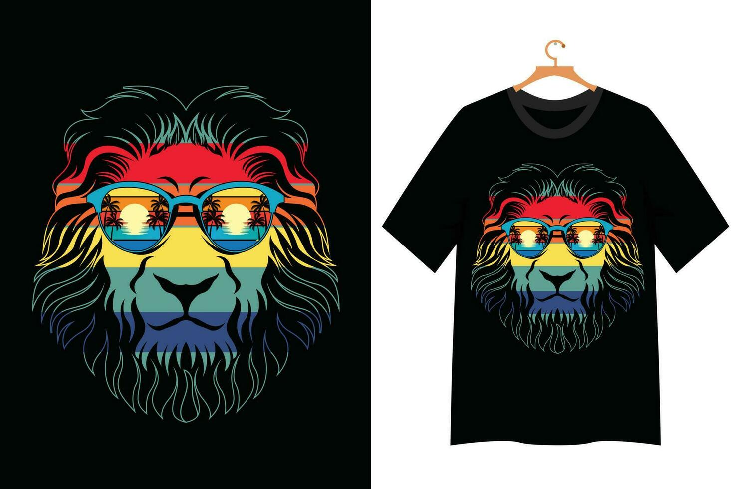 león cara ilustración para t camisa diseño vector