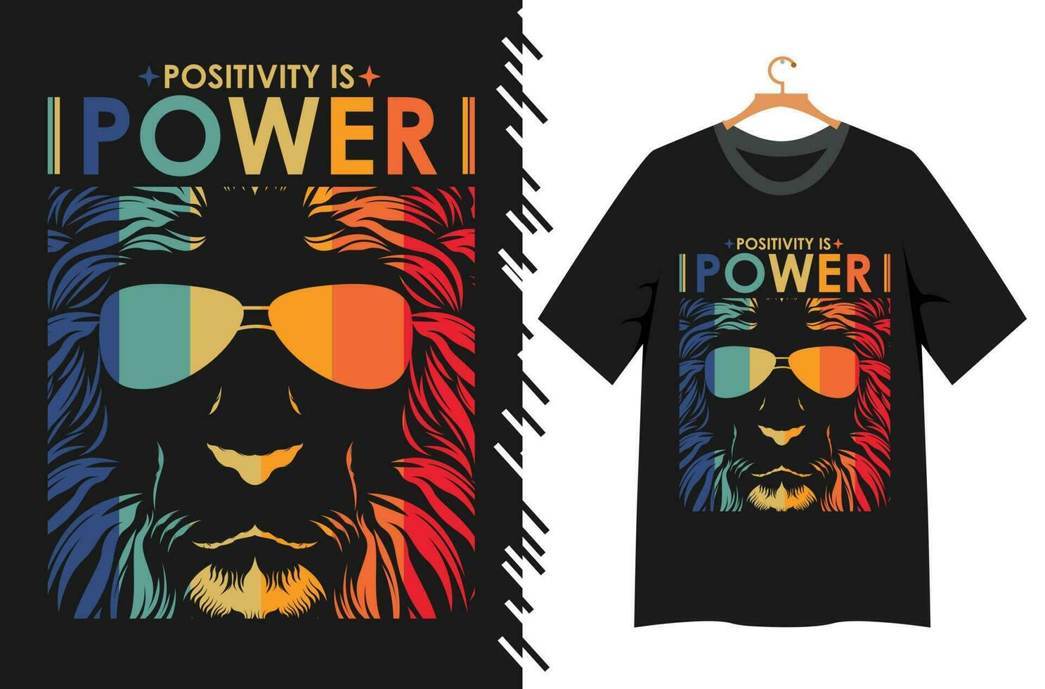 lion face illustration for t shirt design vector