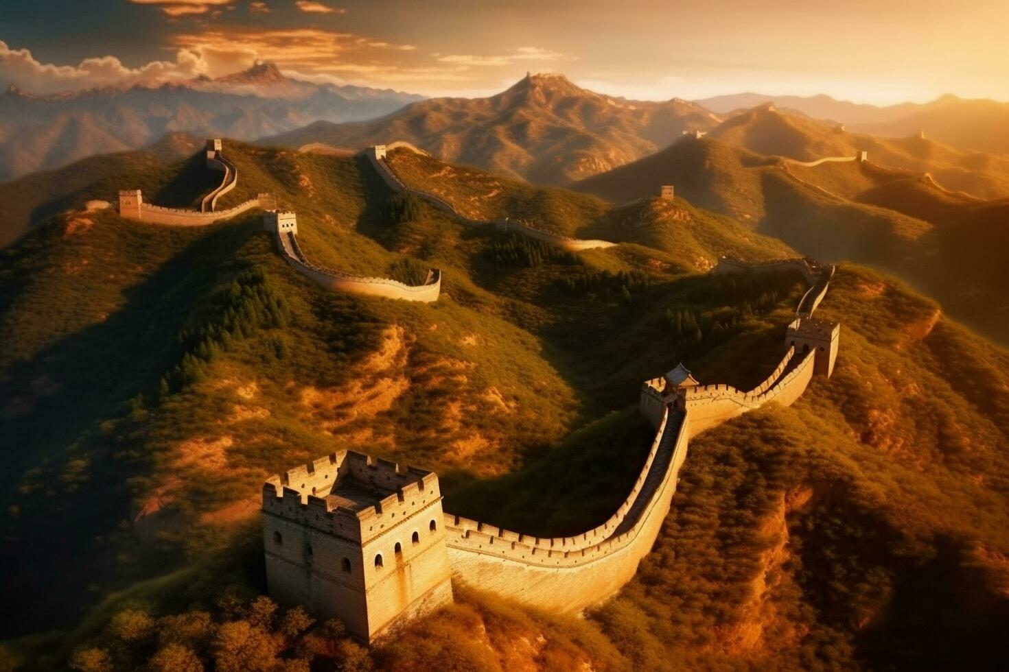 Great China Wall Ai Generative photo