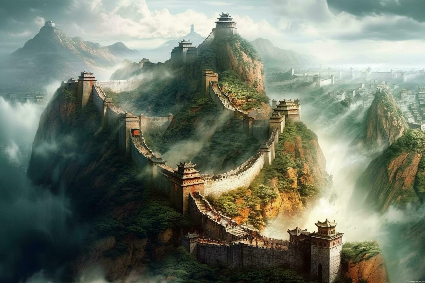 Great China Wall Ai Generative photo
