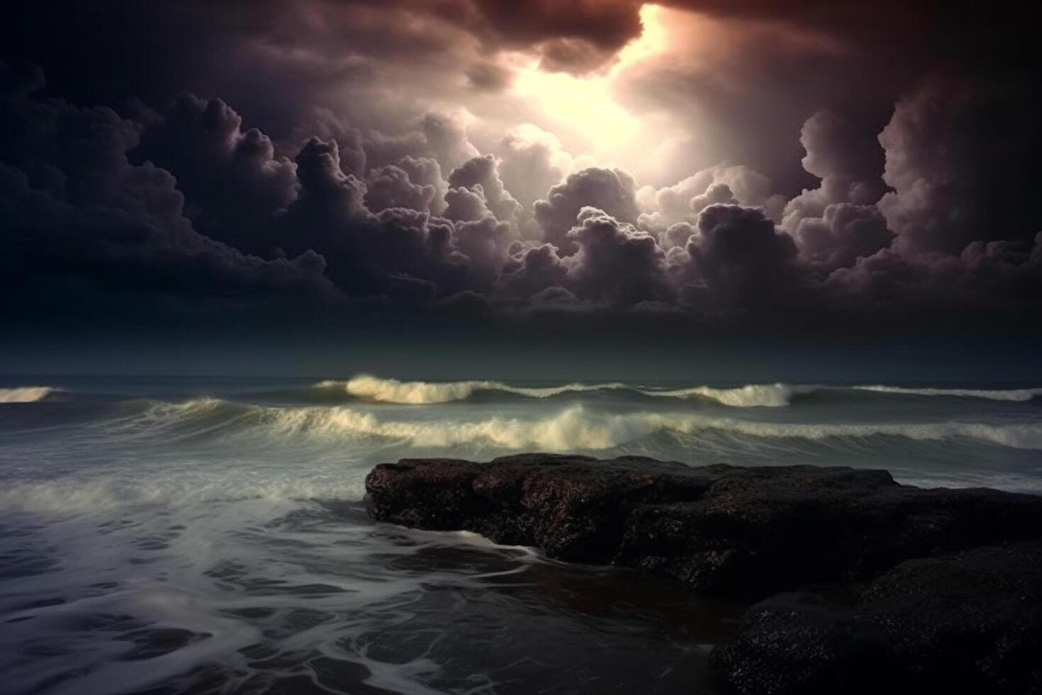 A storm over the ocean photo