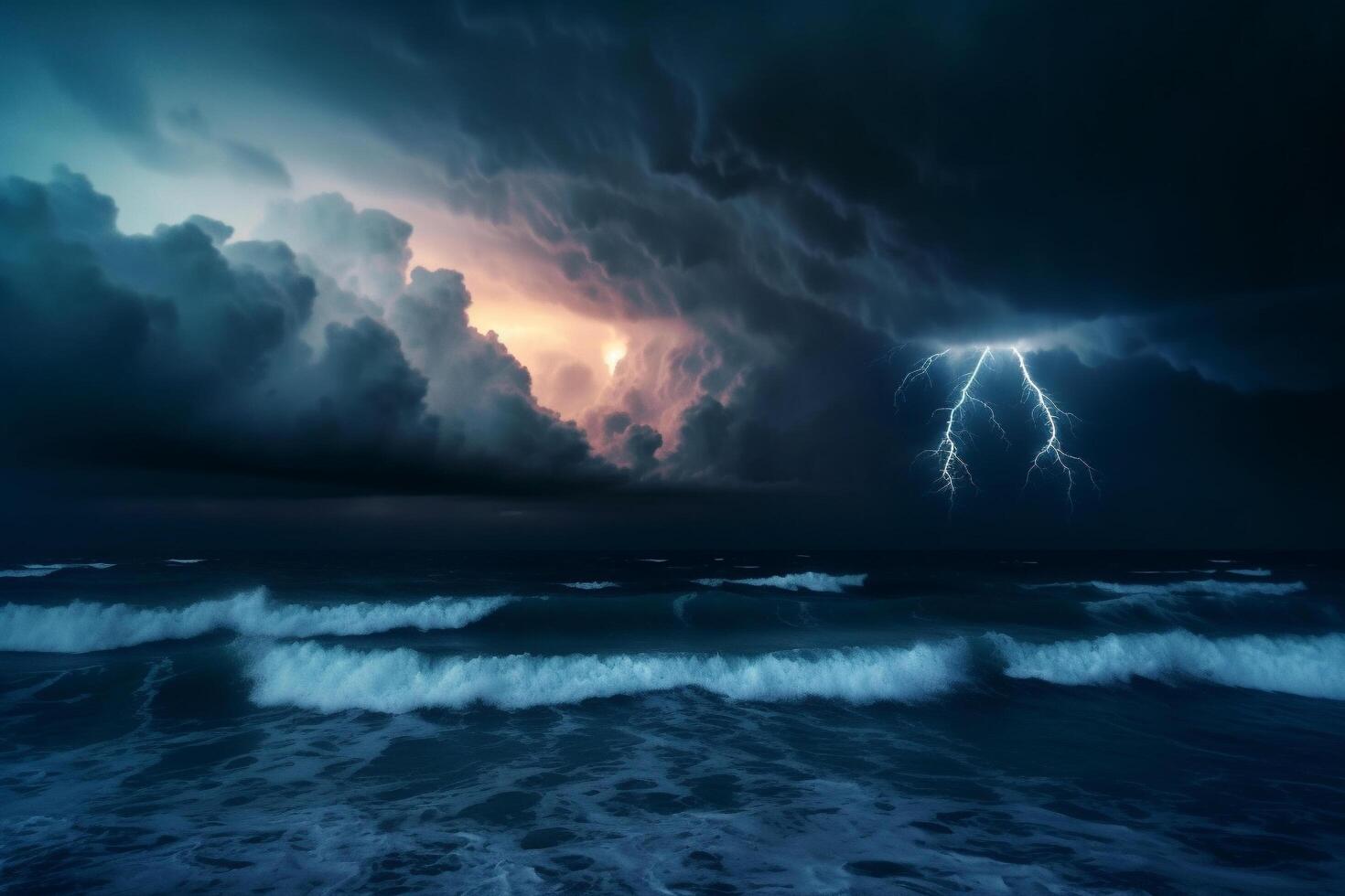 A storm over the ocean photo