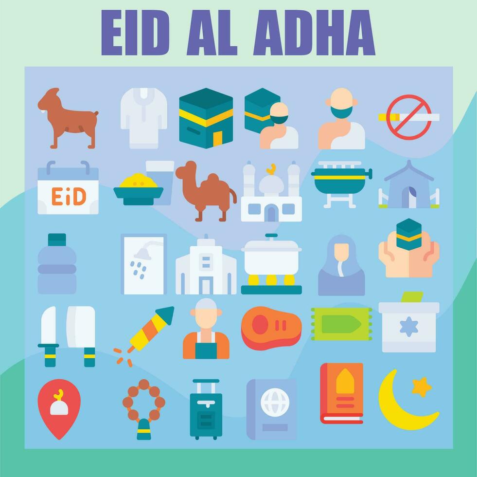 EID AL ADHA LINE FILLED ICON PACKS vector