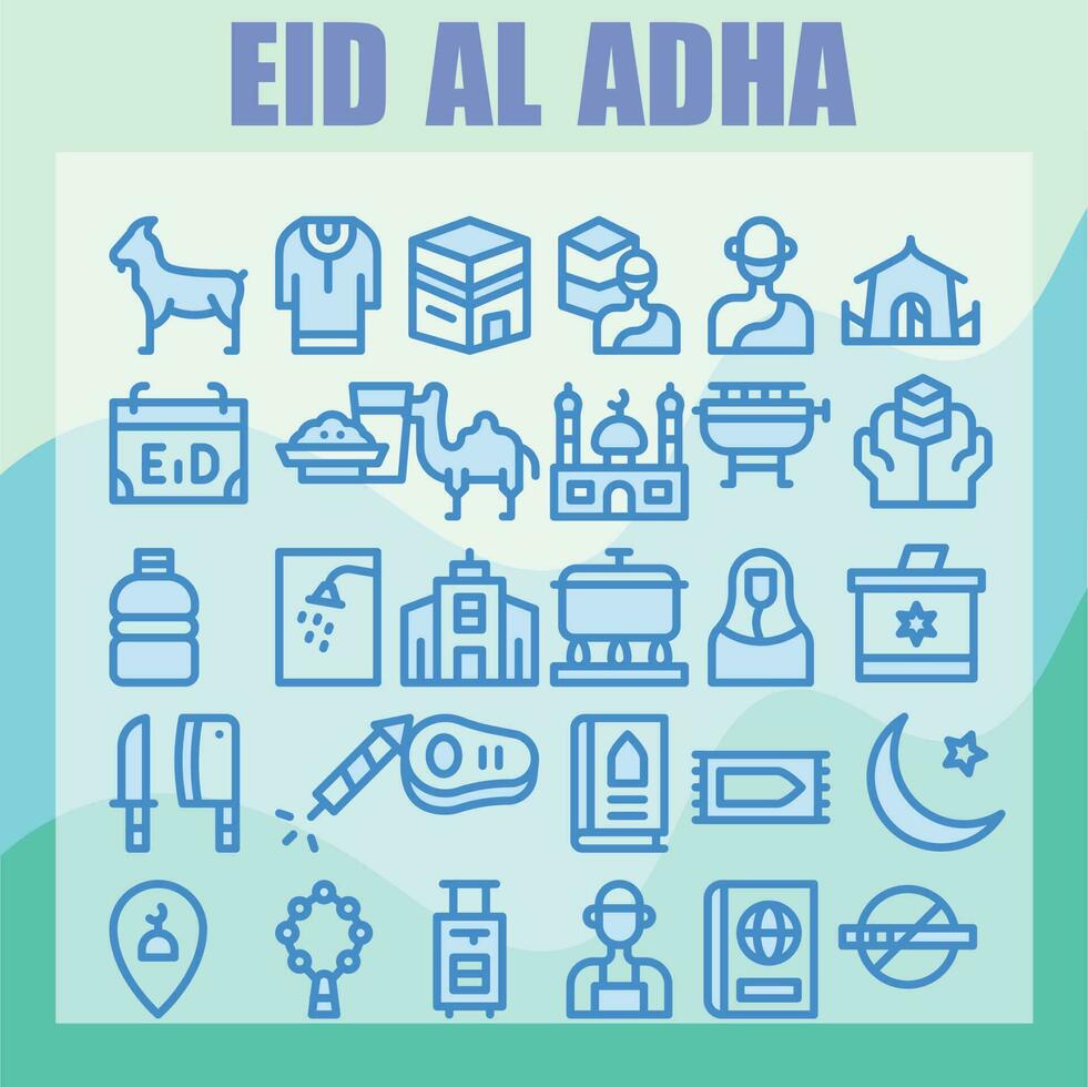 EID AL ADHA LINE FILLED ICON PACKS vector