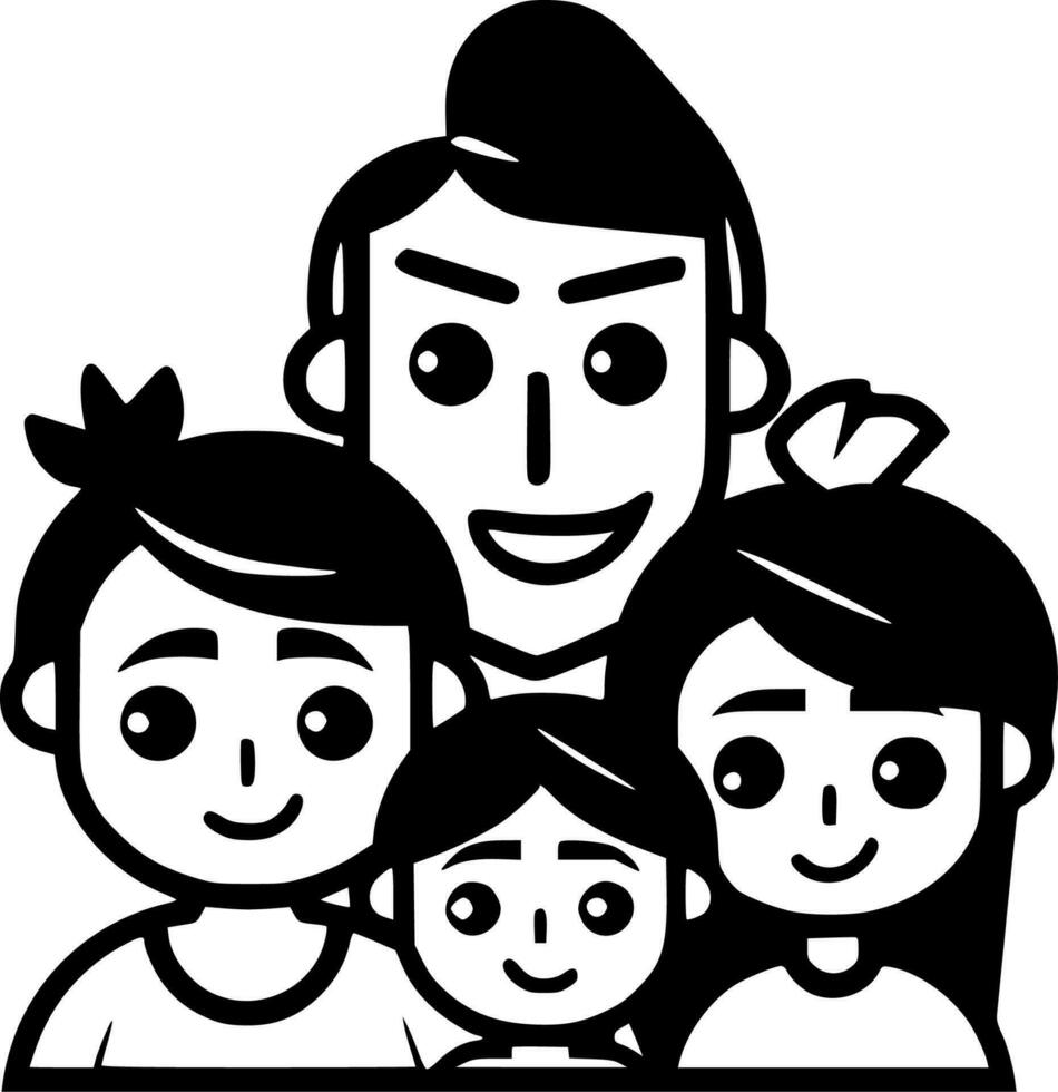 Family, Minimalist and Simple Silhouette - Vector illustration