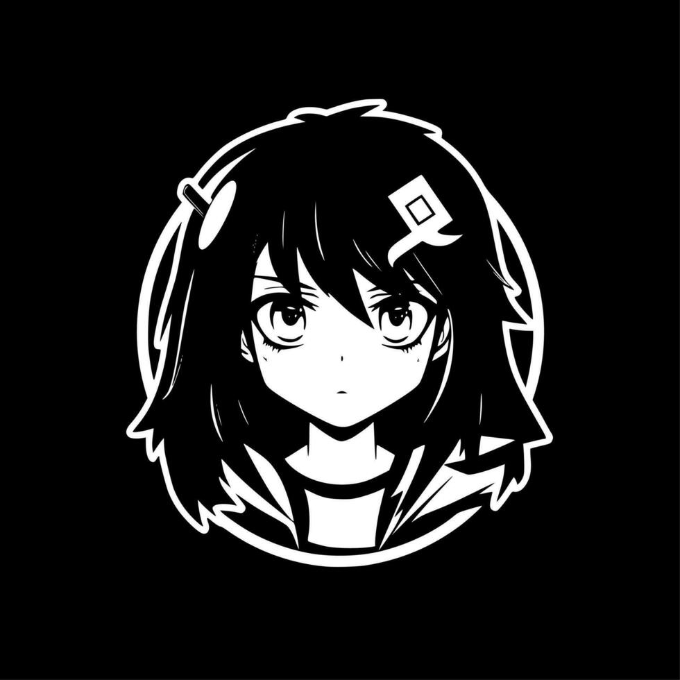 anime - minimalista y plano logo - vector ilustración