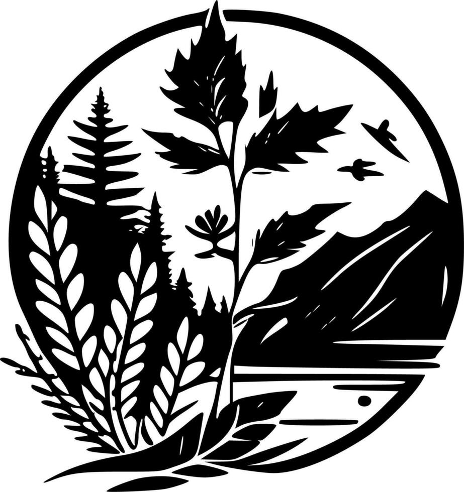 Nature, Minimalist and Simple Silhouette - Vector illustration