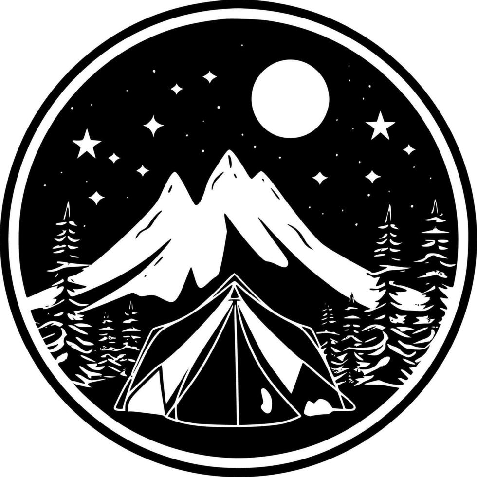 Camping, Minimalist and Simple Silhouette - Vector illustration