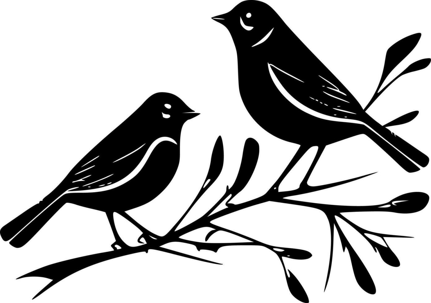 Birds, Minimalist and Simple Silhouette - Vector illustration