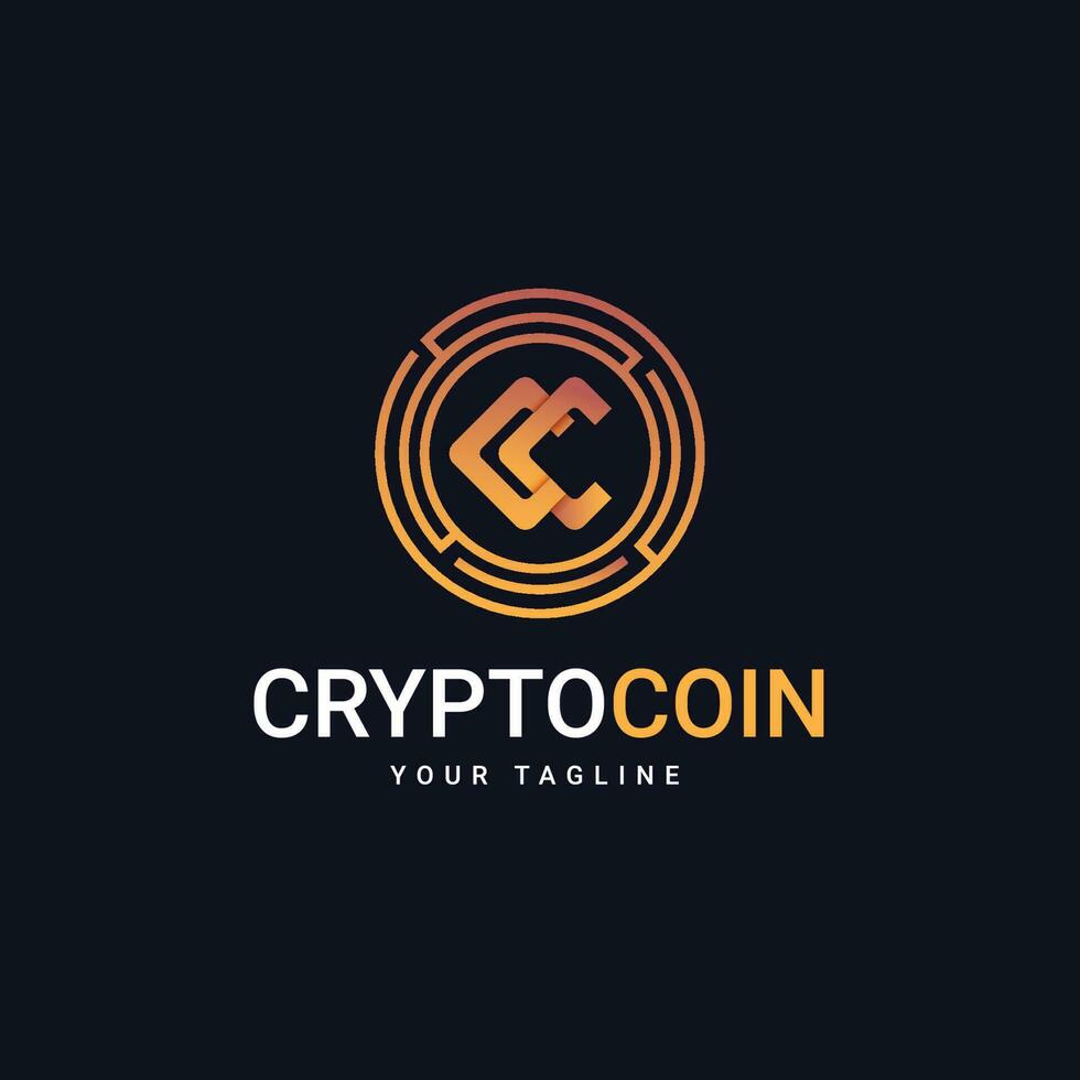 Symbol of crypto Crypto Currency Logo Template with C Letter Crypto Currency Logo vector icon.