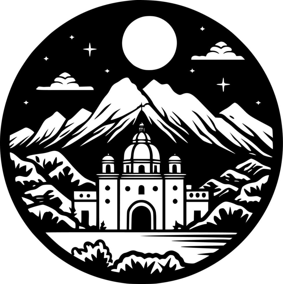 Mexico, Black and White Vector illustration