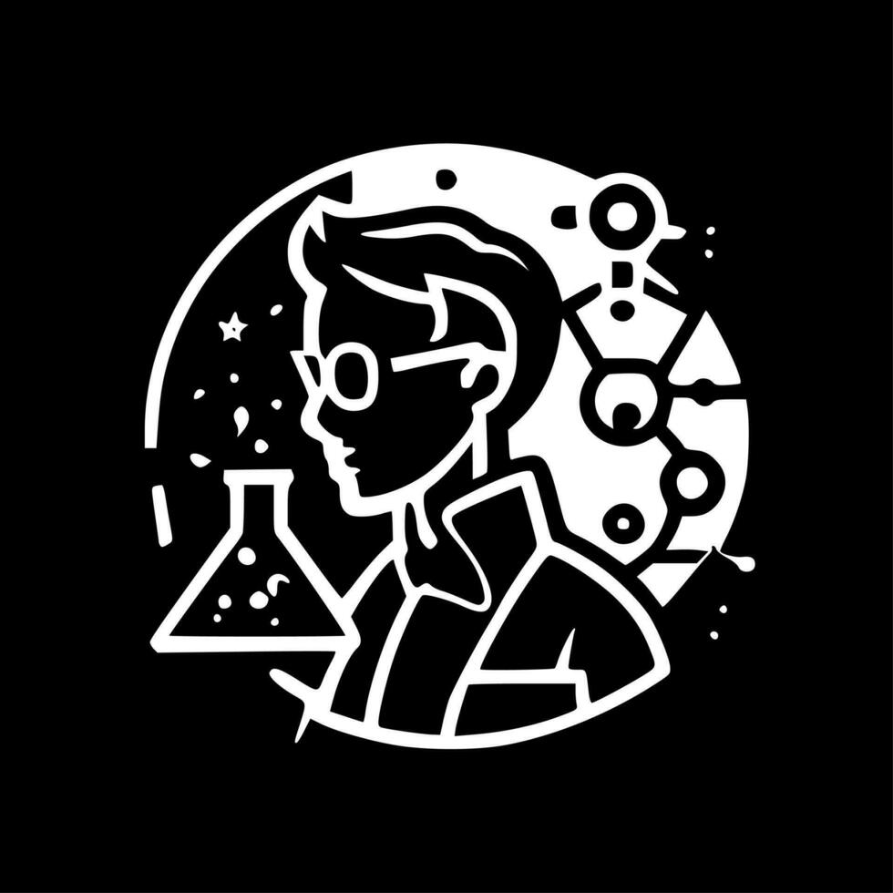 Science - Black and White Isolated Icon - Vector illustration