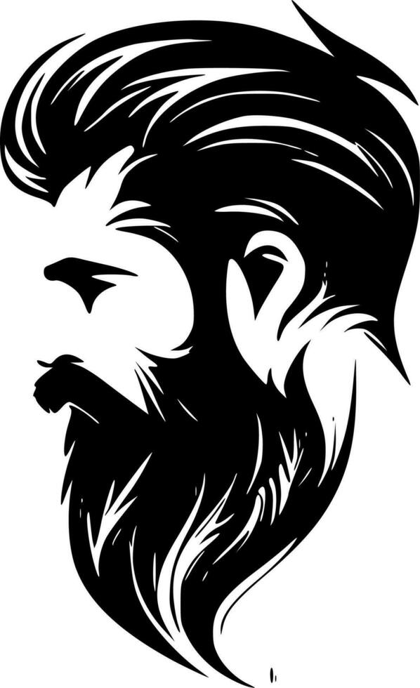 Beard, Black and White Vector illustration