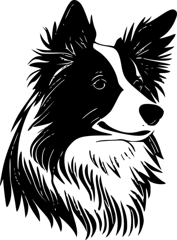 Border Collie, Minimalist and Simple Silhouette - Vector illustration