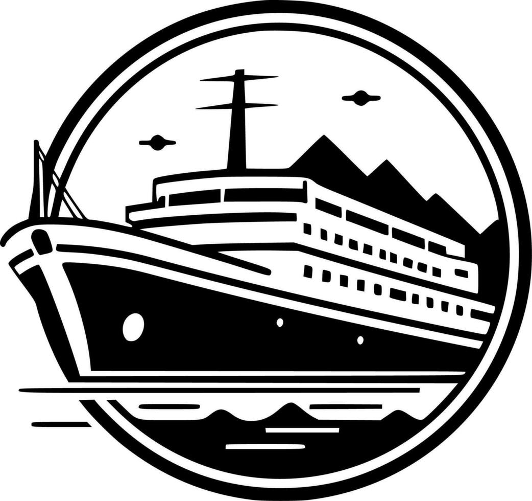 Cruise - Black and White Isolated Icon - Vector illustration