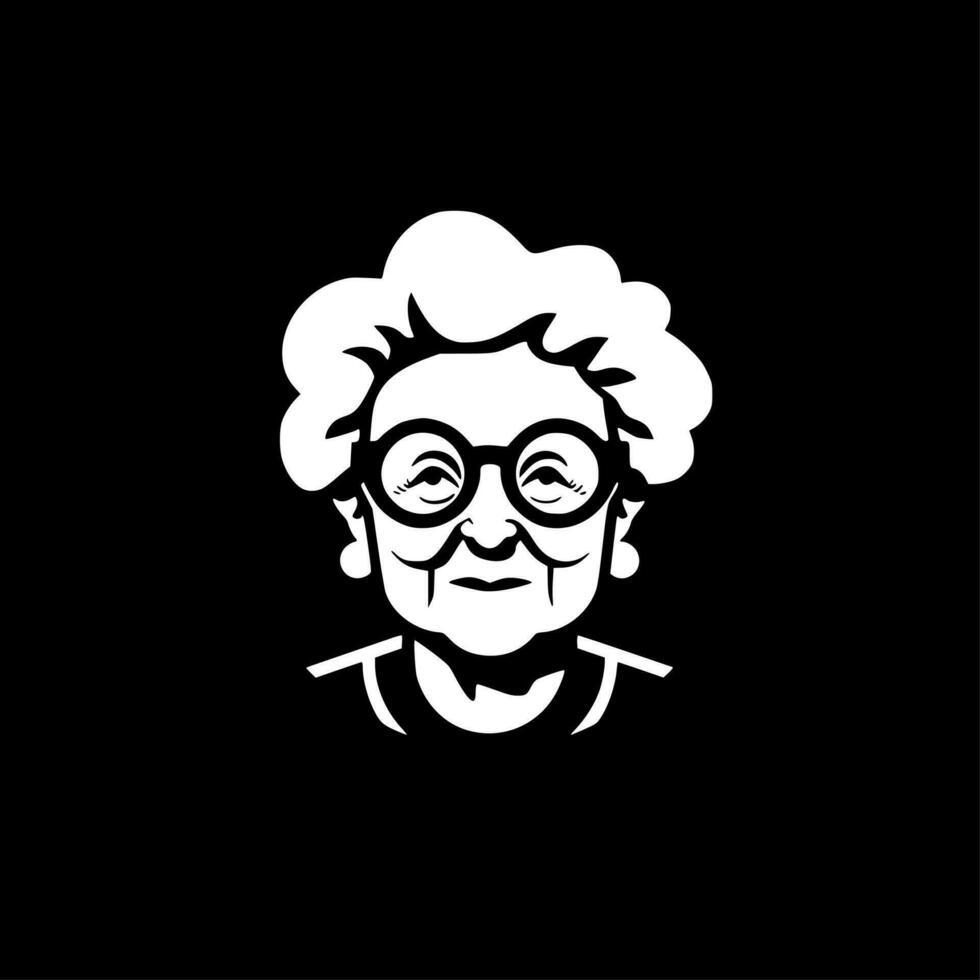 Grandma, Minimalist and Simple Silhouette - Vector illustration