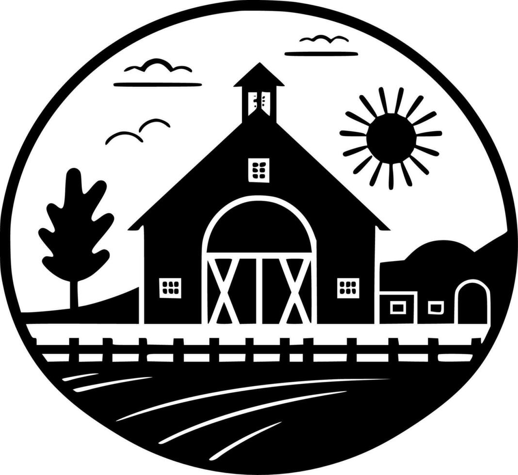 Farm, Minimalist and Simple Silhouette - Vector illustration