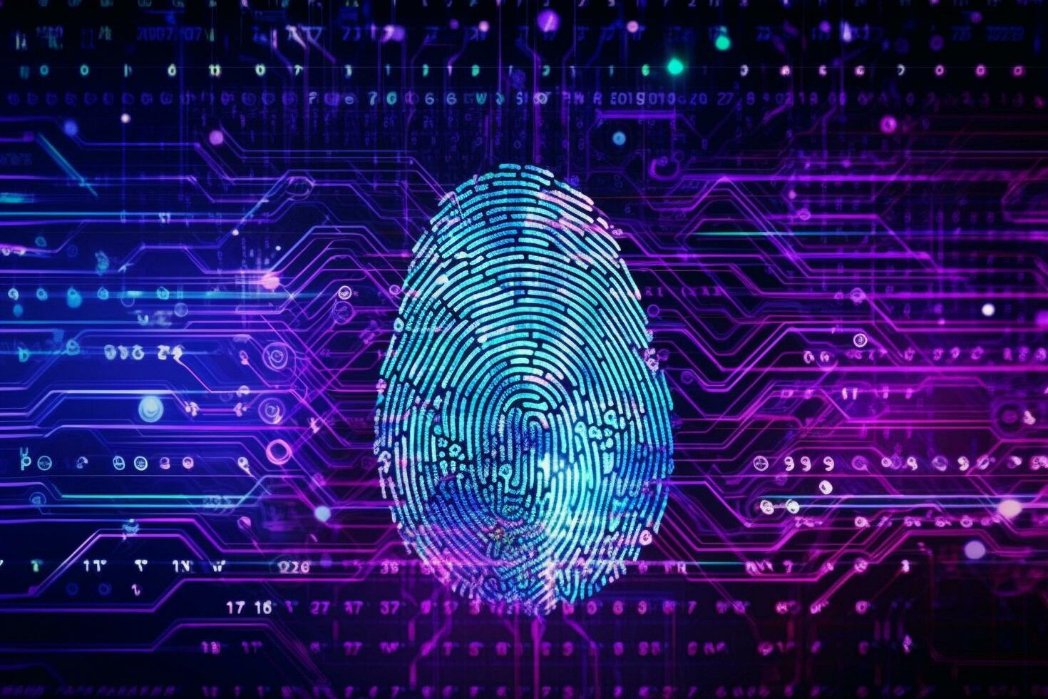 Fingerprint Recognition technology Ai generative photo