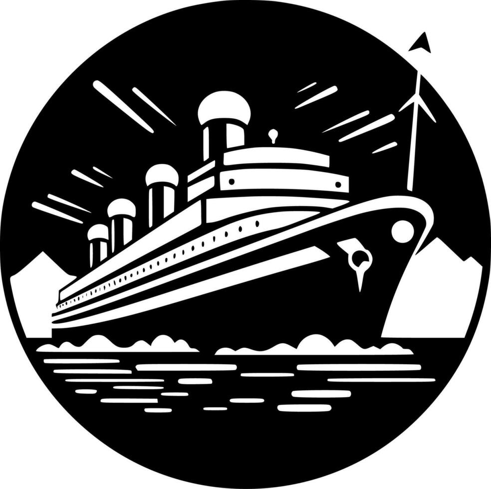 Cruise, Black and White Vector illustration