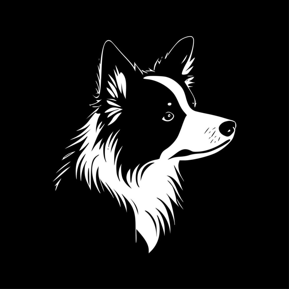 frontera collie, minimalista y sencillo silueta - vector ilustración