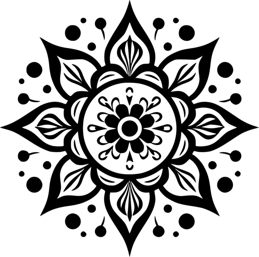 Mandala, Minimalist and Simple Silhouette - Vector illustration