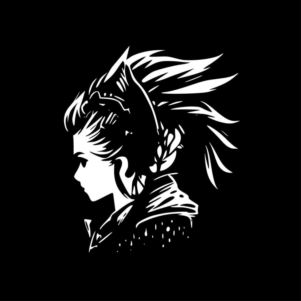 Fantasy, Black and White Vector illustration