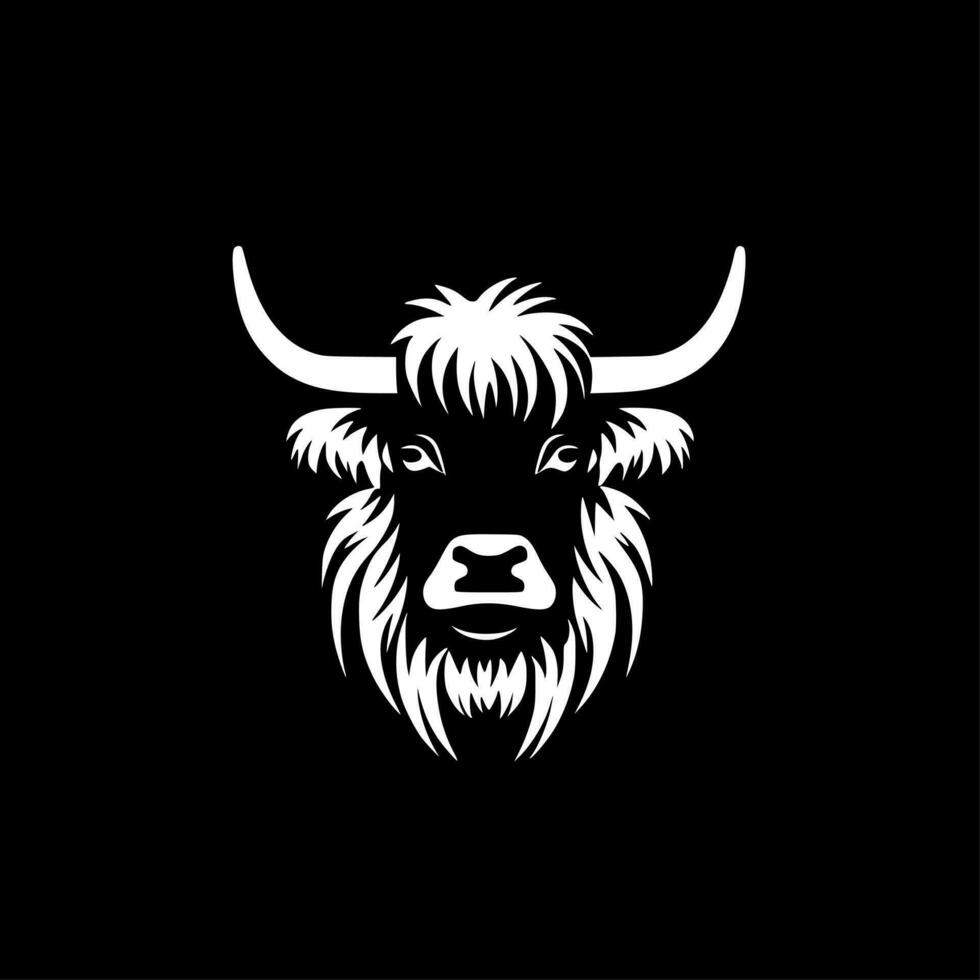 Highland Cow, Minimalist and Simple Silhouette - Vector illustration