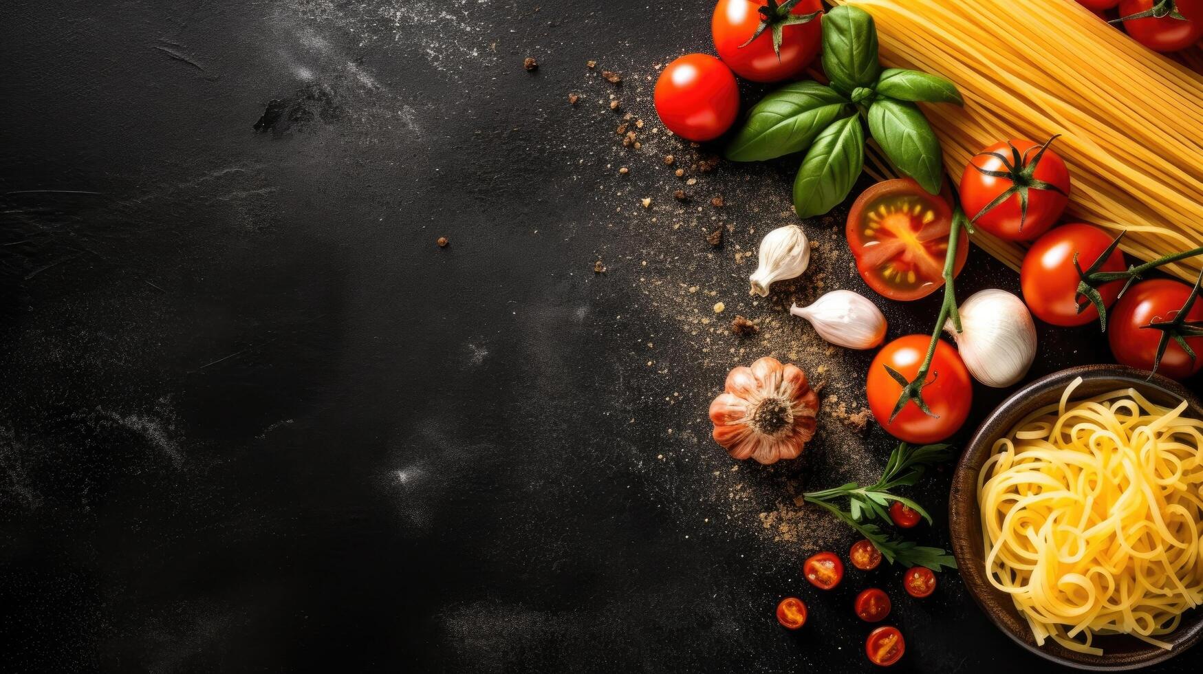 Food ingredients for italian pasta Illustration photo
