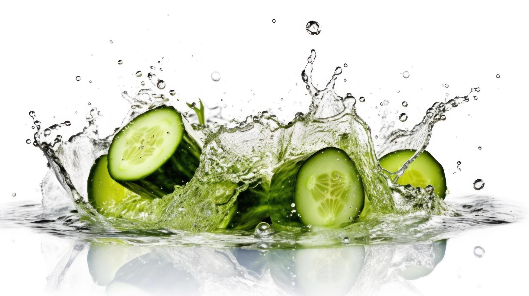 Cucumber in water. Illustration photo