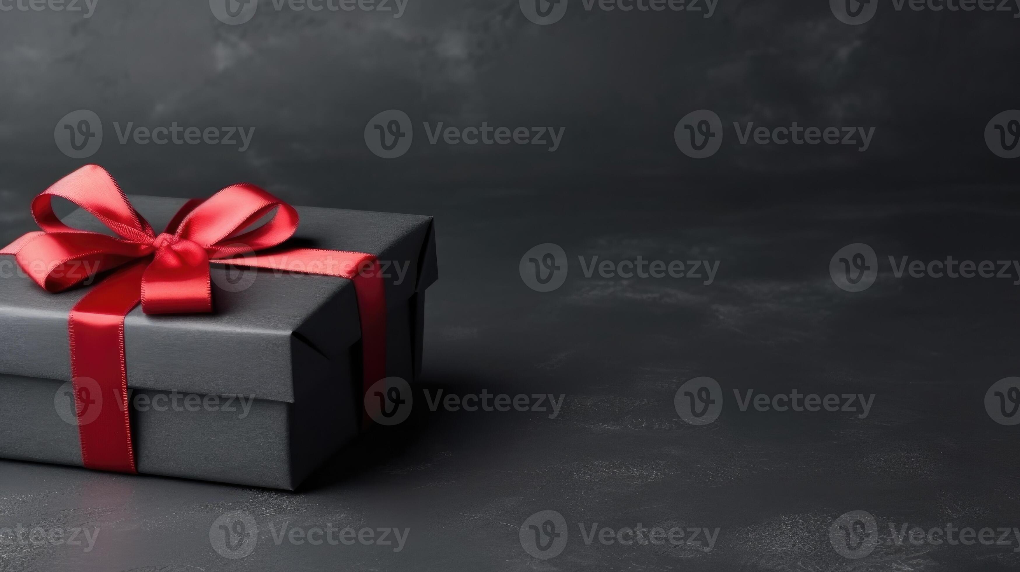 Black gift box background. Illustration AI Generative 24569600 Stock