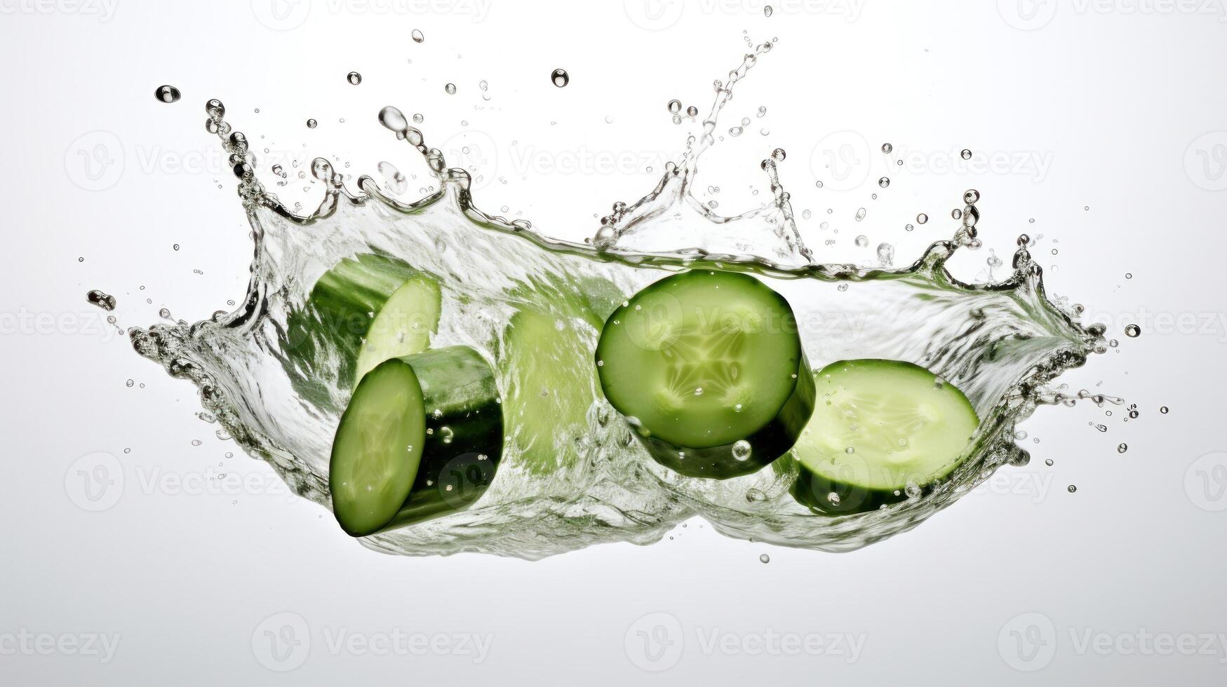 Cucumber in water. Illustration photo