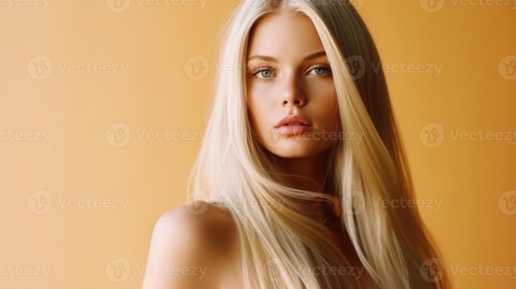 Blond hair beautiful model. Illustration photo