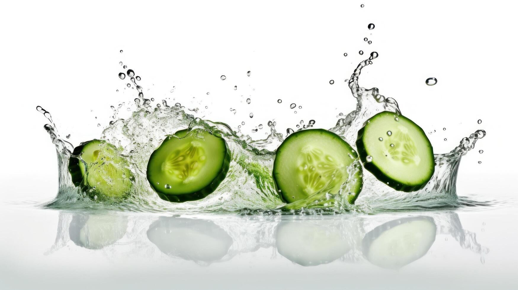 Cucumber in water. Illustration photo