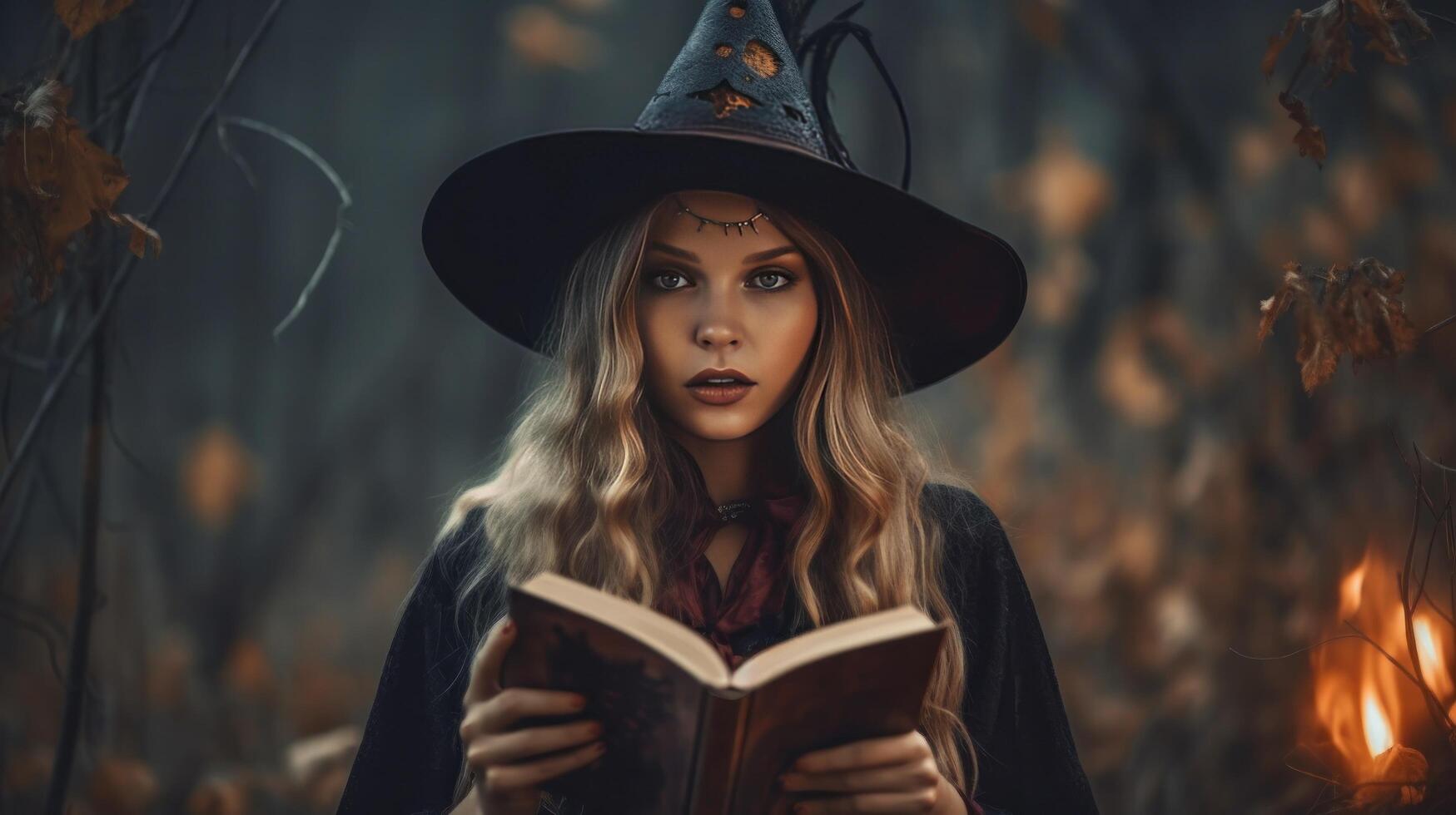 Halloween witch. Illustration photo