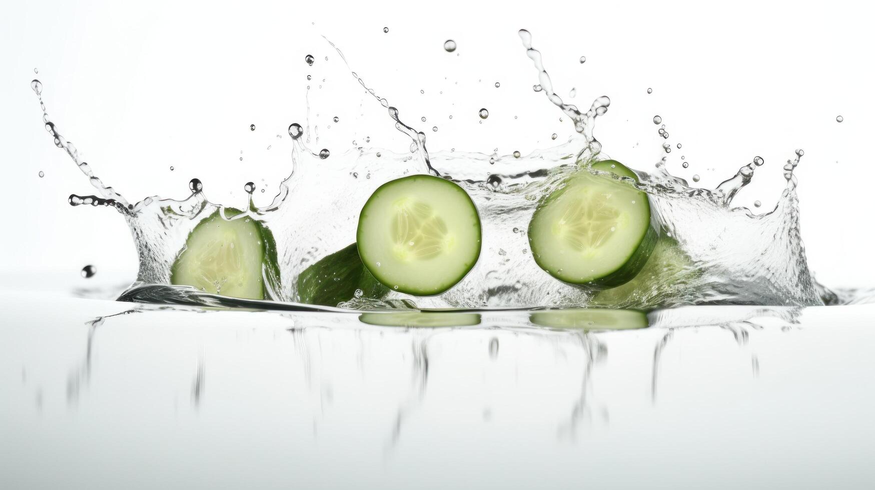 Cucumber in water. Illustration photo