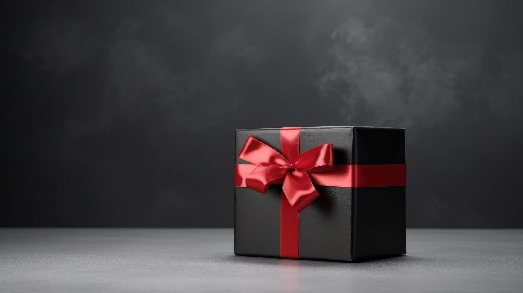 Black gift box background. Illustration photo