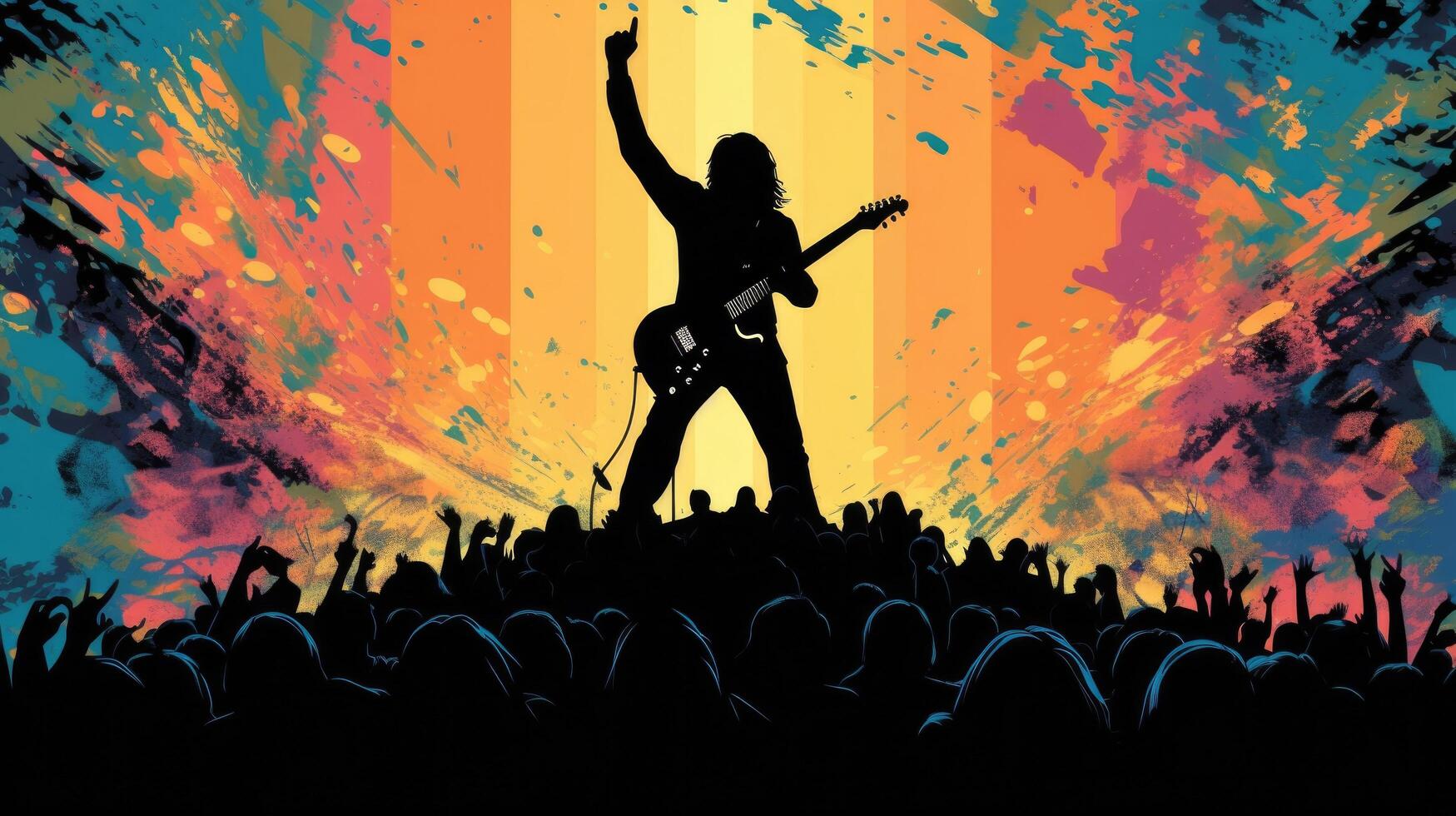 Rock music concert background Illustration photo