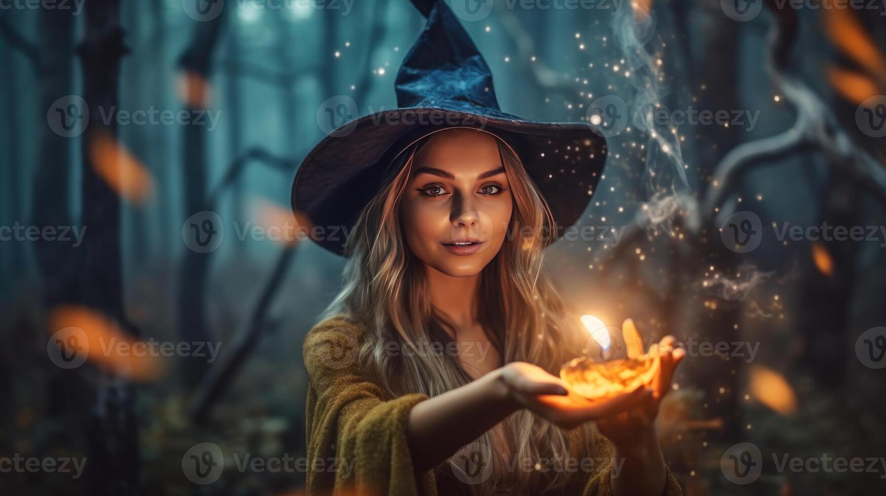 Halloween witch. Illustration photo