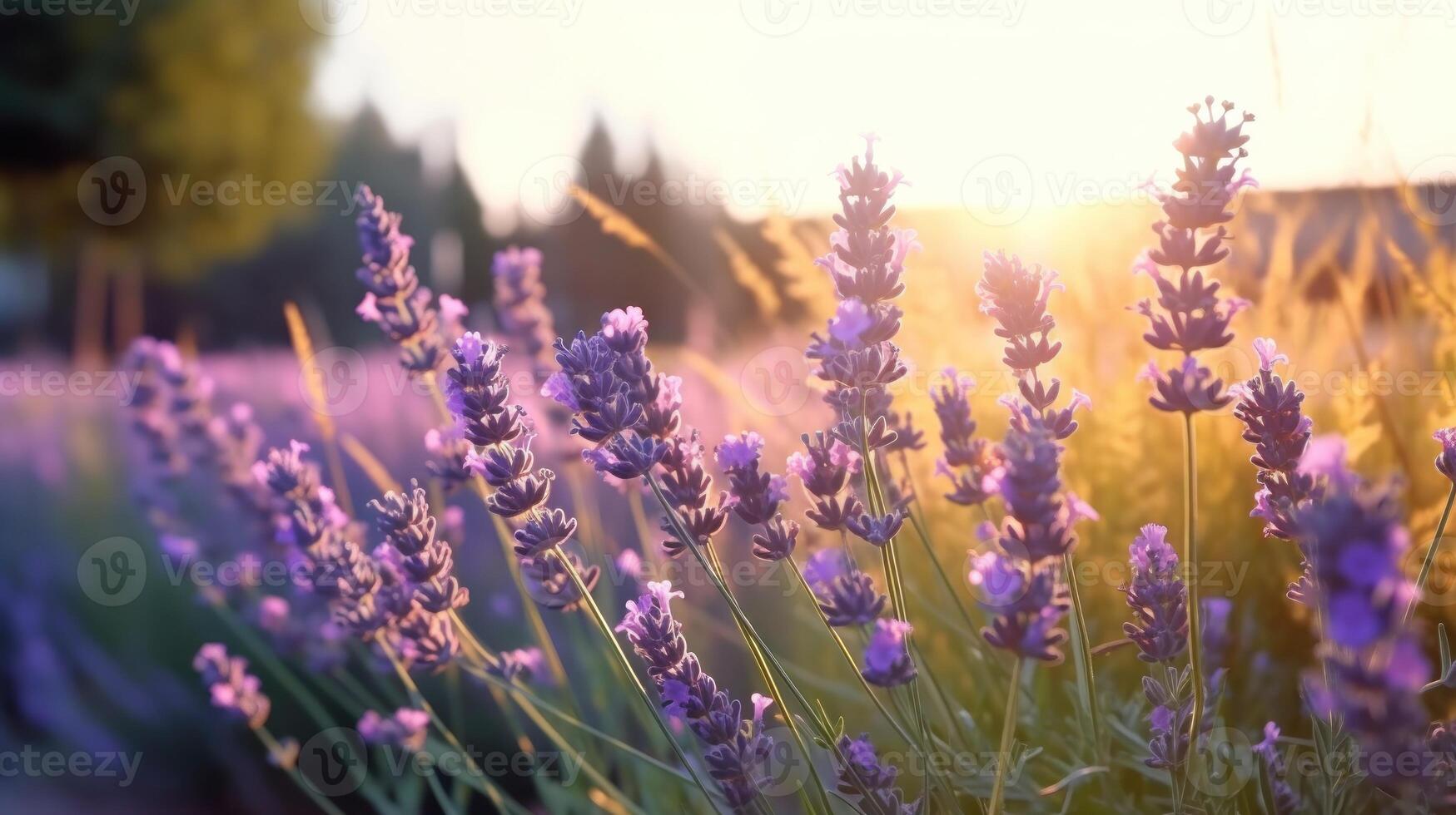 lavanda flor campo. ilustración ai generativo foto