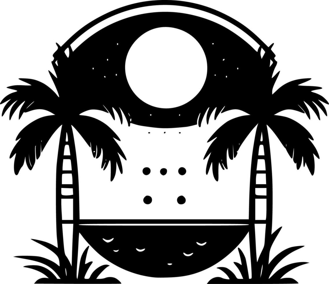 Summer, Black and White Vector illustration