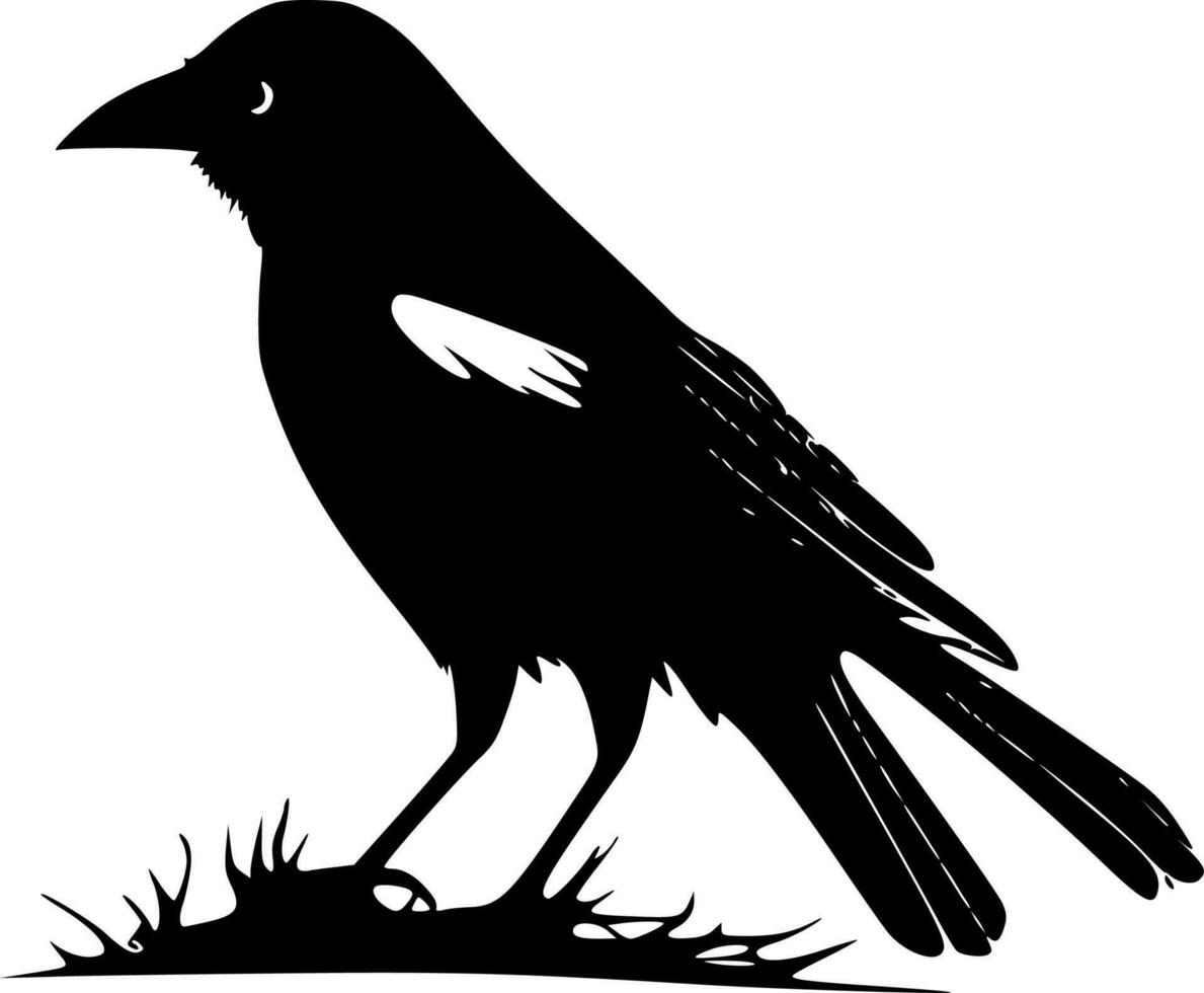 Crow, Minimalist and Simple Silhouette - Vector illustration