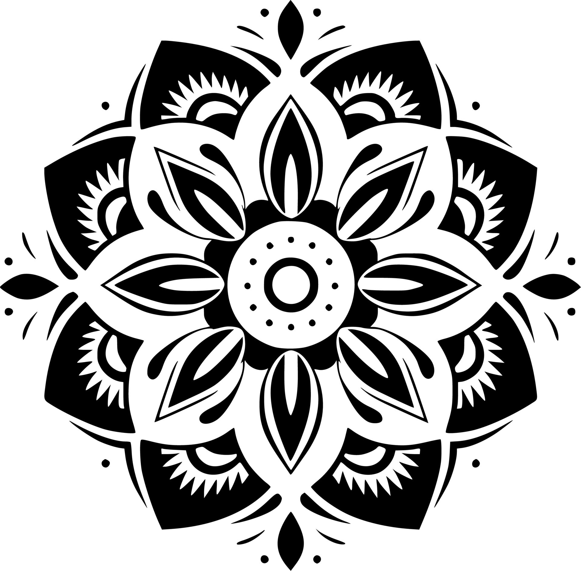 Mandala, Black and White Vector illustration 24569873 Vector Art at