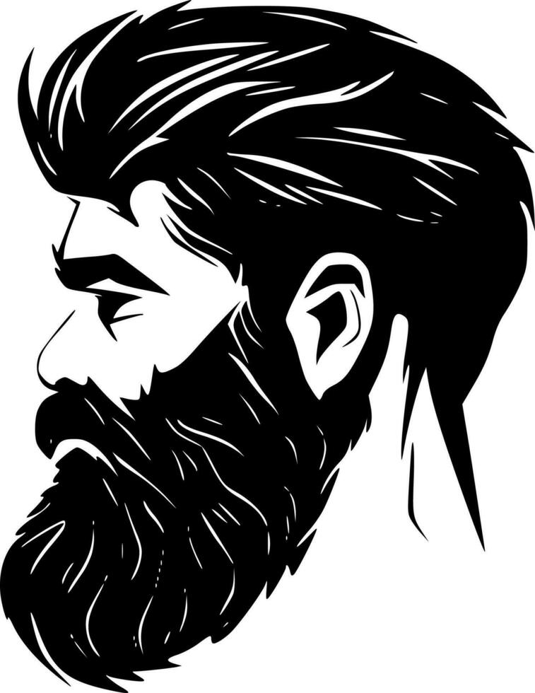 barba, minimalista y sencillo silueta - vector ilustración