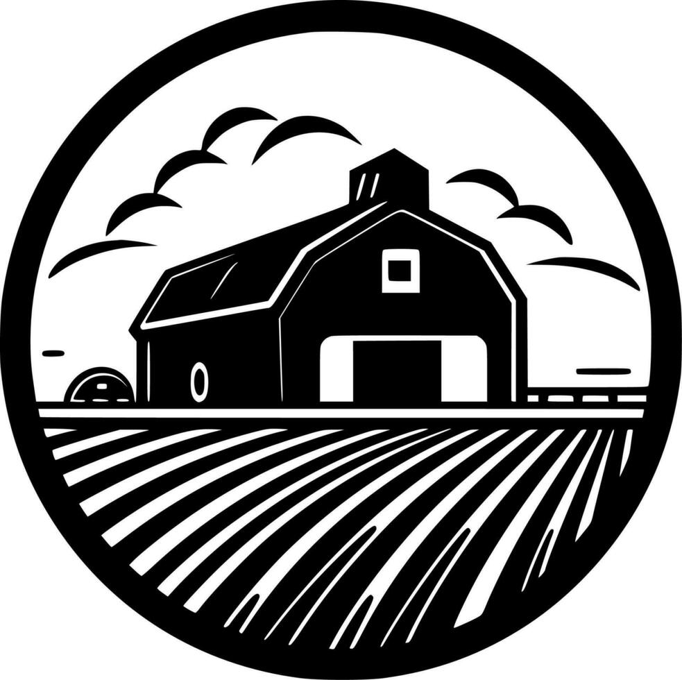 Farm, Minimalist and Simple Silhouette - Vector illustration