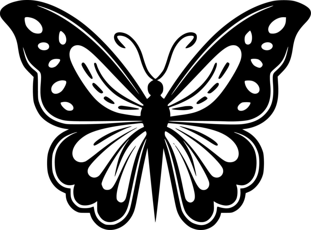 Butterfly, Black and White Vector illustration 24569891 Vector Art at