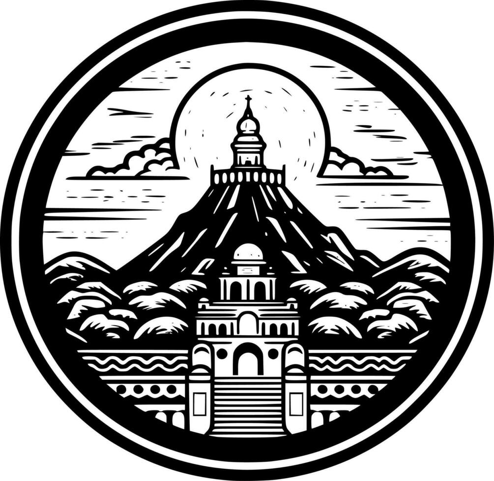 Mexico, Black and White Vector illustration