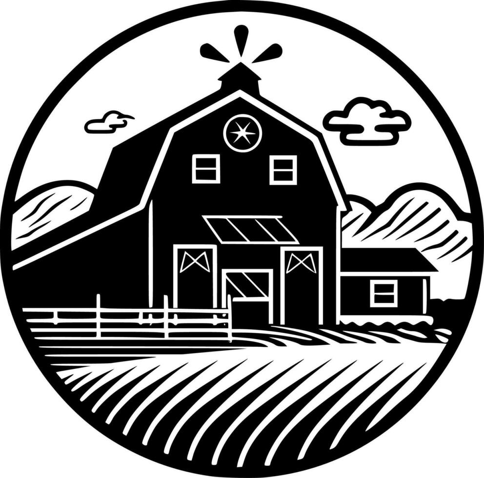 granja - minimalista y plano logo - vector ilustración