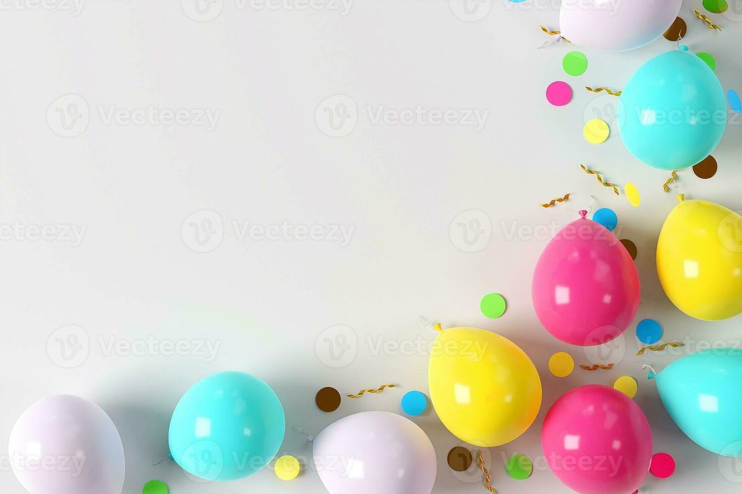 Fun colorful balloons corner composition copy space background photo